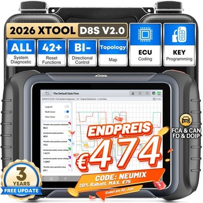 XTOOL D8S Autodiagnosescanner Topologiekarte ECU-Codierung Aktiver Test