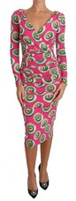 Dolce & Gabbana Pink Silk Cup Cake Sheath Stretch Women's Dress