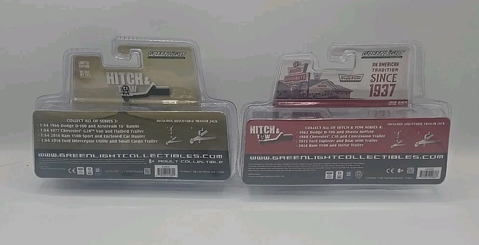 (2) Camión para carros deportivo/cerrado Greenlight Hitch & Tow Ram 1500 SRT y Krispy Kreme Foto 2 de 4