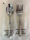 Wallace sterling silver handle Grand Baroque 11 1/4" salad serving fork spoon