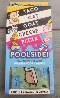 Taco Cat Goat Cheese Pizza Card Game - NEW POOLSIDE Edition with Waterproof Card