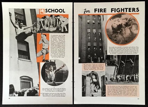 Firemen Training School 1942 NYFD College pictorial "School for Fire Fighters"