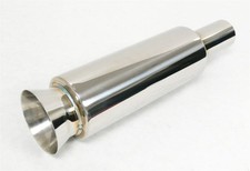 Obx Stainless Muffler Baby Bomber 2.5 Wide Flare Tip Universal Fit