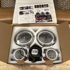 YEEGO DIRECT 7 Inch LED Headlight RGB Halo for Wrangler Headlights & 4 Inch RGB