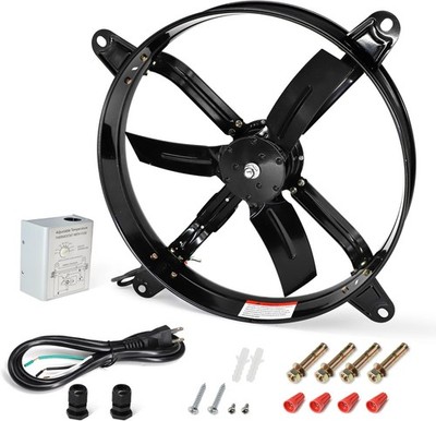 Criditpid 20 Inch Gable Mount Vent Attic Ventilator Fan, Exhaust Fan with Adj...