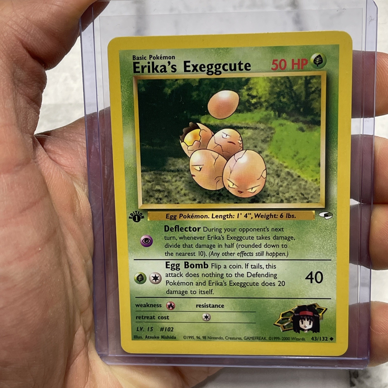 Erika's Exeggcute 43/132 - Uncommon - 1st Edition Gym Heroes Pokemon NM Pokémon