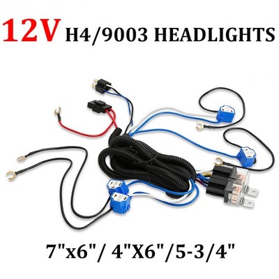 H4 4-Headlight Relay Wiring Harness Kit Ceramic Plugs For Toyota 4Runner Tacoma