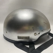 Vintage Harley Davidson Half Helmet Made Italy Silver Collectable Only Y2K