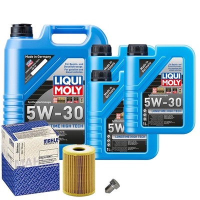 Motoröl 5W30 LIQUI MOLY Longtime High Tech 8L+MAHLE Ölfilter+Ölablassschraube