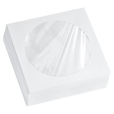 Yoodelife Thick White Paper CD, DVD, Disc Sleeves Envelope with Clear
