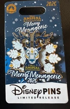 Disney Parks Animal Kingdom Merry Menagerie 2025 Spinner Reindeer Pin New