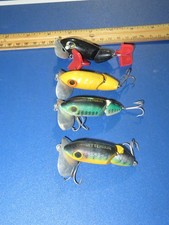 Lot of 4 Arbogast Jointed Jitterbug TOPWATER Lures Various Colors