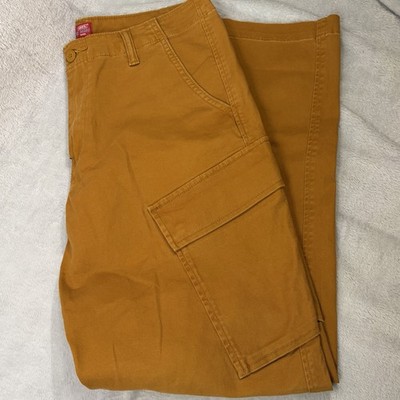 Levi's XX Cargo Twill Pants Men 32x32 Mustard  Preppy Standard Taper Stretch