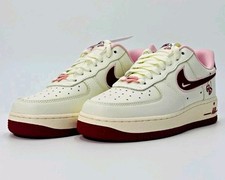 Nike Air Force 1 Low Herren Sneaker Leder EU 36,5 Weiß/Burgunder Rosa …