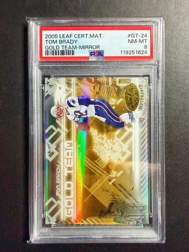 2005 Leaf Cert Tom Brady Gold Team Mirror PSA8 #GT24 /500 SN436 Patriots 🔥 MINT