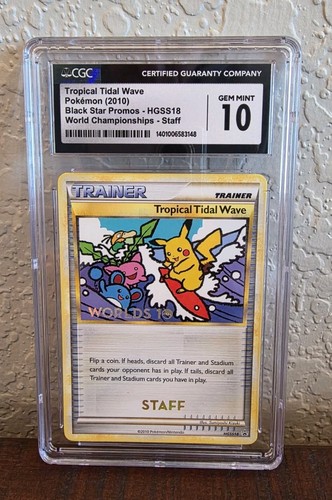 2010 Pokemon POP 3 Tropical Tidal Wave STAFF STAMP Promo WorldChampionship CGC10
