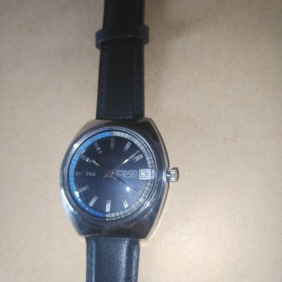 CITIZEN Crystal Seven Custom Automatic Day Date Watch Blue Dial Pre-Owned
