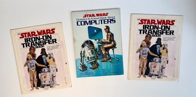 Star Wars Iron-On Transfer Book Lot UNUSED Transfers + Computers Book Vintage