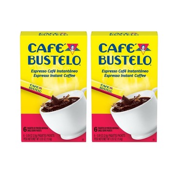 Cafe Bustelo Instant Coffee Single Serve Packets, 6 Count (Pack of 2)