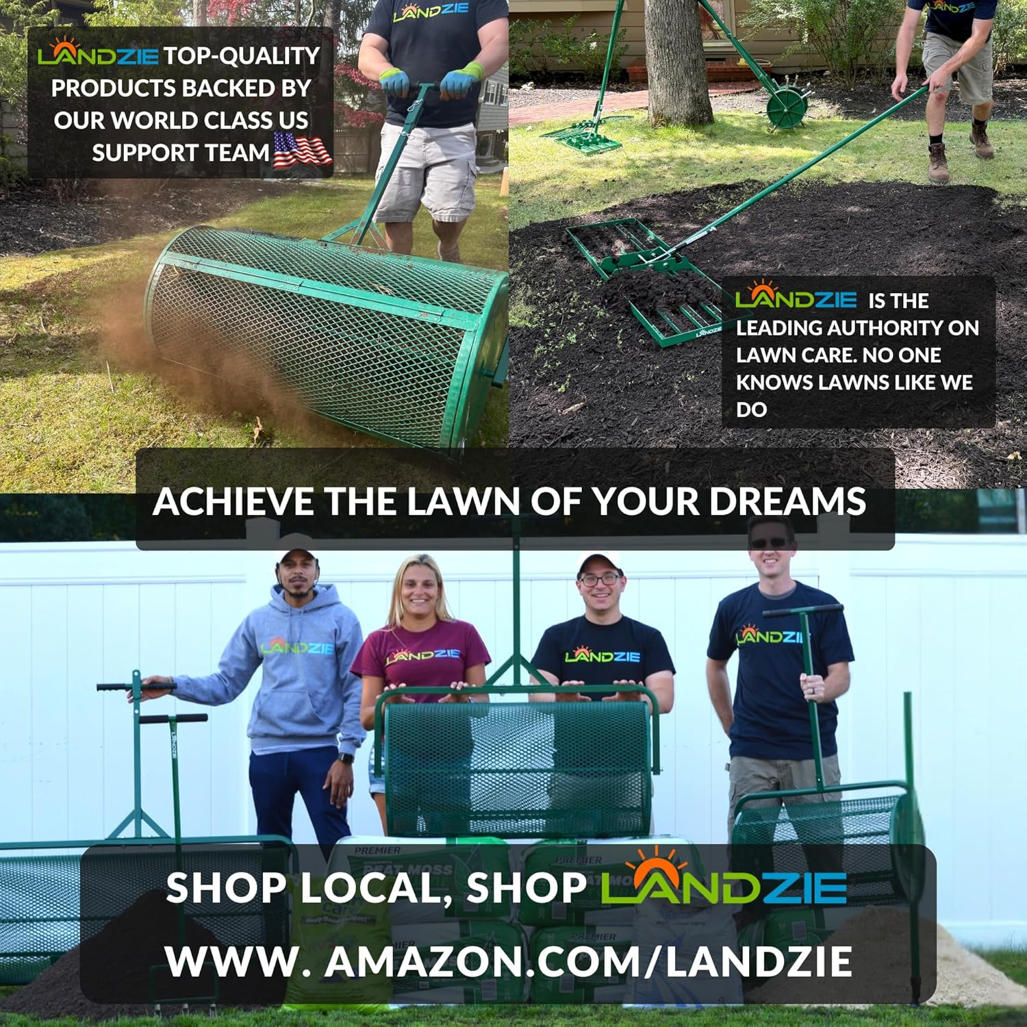 Landzie Aeroleveler - the Lawn Leveling Rake That Never Flips - Patented 36 Inch