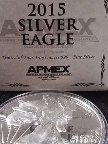 2015 4 oz .999 Pure Silver American Eagle Huge Proof Coin W/ Box& COA