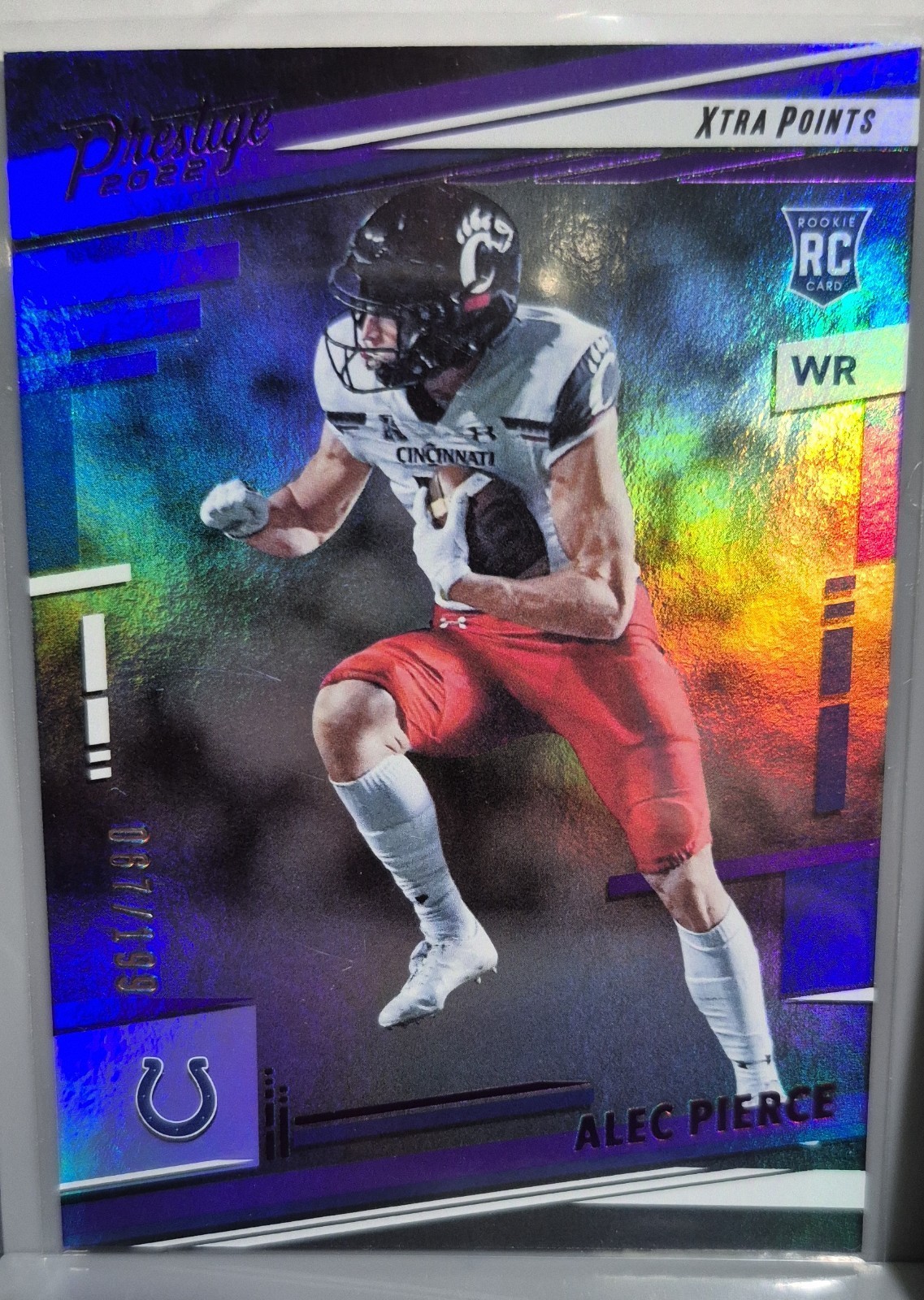 2022 Panini Prestige Rookies Alec Pierce #376 Xtra Points Premium Purple /199 RC