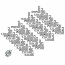 40x 1.5" inch Flat Corner Braces w/ Screws Pack of 40 Pcs Lot Right Angle Braces