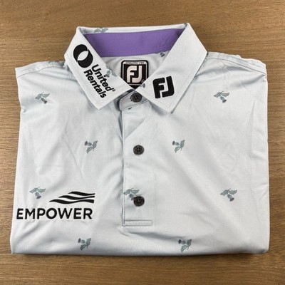 FootJoy FJ Davis Riley Tour Issue Match Worn Golf Polo Shirt Mens M Athletic Fit