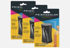 3 pack of Prismacolor Premier Handheld Manual Pencil Sharpener, 2 Holes, Black