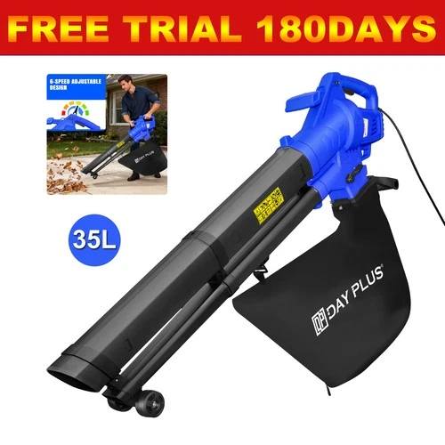 Leaf Blower Vacuum Garden Leaves Shredder Mulcher - 3-In-1 - Lightweight Corded