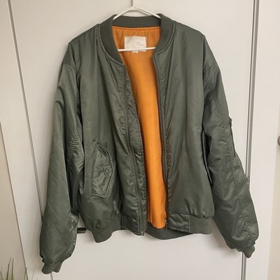 Vintage 1980s Alpha Industries Made In USA MA-1  Reversible Bomber Jacket Size L