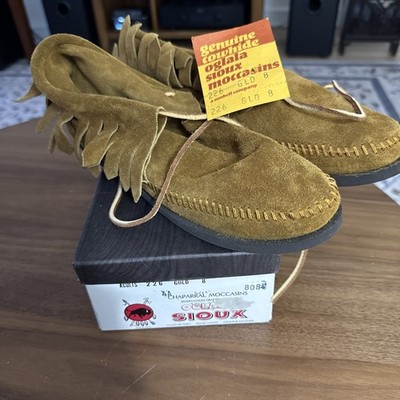 Oglala Sioux Indigenous Indians Moccasins Brown Gold Cowhide Unisex Slippers 8