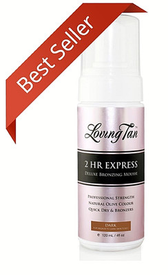 2 HR Express Self Tanning Mousse Dark Sunless Tanner Natural Streak Free 4oz