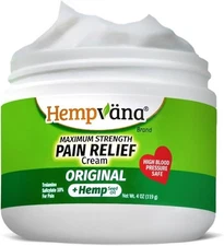 Hempvana Maximum Strength Pain Relief Cream Original + Hemp Seed Oil 4 OZ