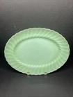 Vintage Jadeite Fire King Oven Ware Shell Pattern Platter 13” X 9-1/2” Mid 60s