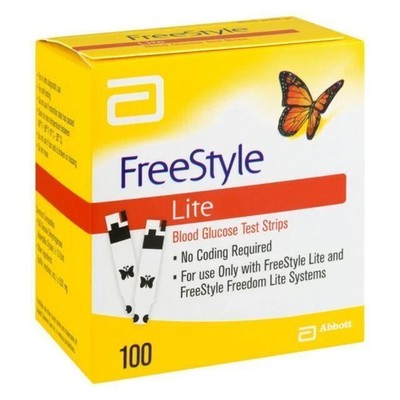 100 FreeStyle Lite Blood Glucose Diabetic Test Strips exp 3/2028 SHIPS SAME DAY