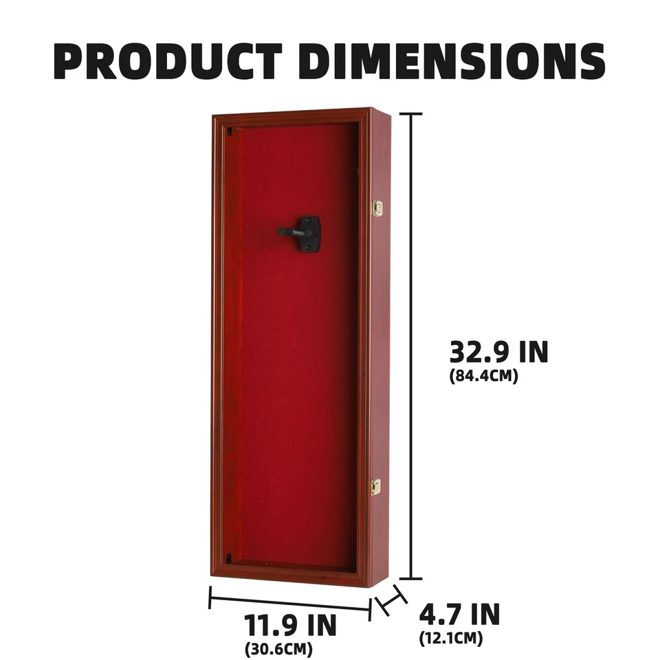 Vitrina de Violín Estuche de Violín Soporte para Colgar 33" Altura Acabado Caoba Marco... Foto 4 de 4