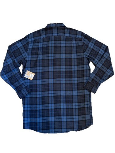 Blue Mountain Men’s Long Sleeve Blue Flannel Button Down Shirt Size LT - Picture 2 of 5