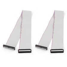 2pcs FC40P 40-Pin IDC Socket Extension Flat Ribbon Cable Wire 50cm 20inch