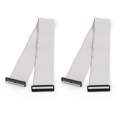 2pcs FC40P 40-Pin IDC Socket Extension Flat Ribbon Cable Wire 50cm 20inch