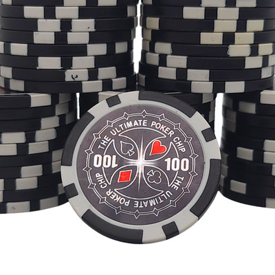 50 x Pokerchips 40 mm Casino Style 100 Ultimate Poker Chip Set schwarz