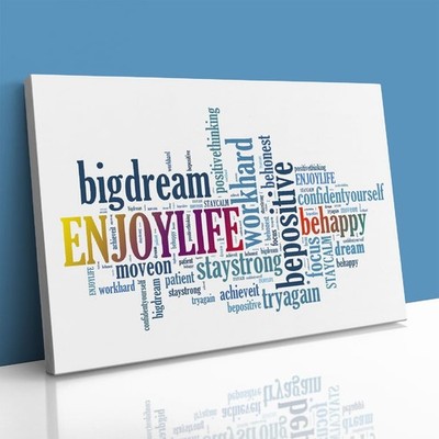 Enjoy Life Motivation Inspirierend Leinwand Gerahmter Druck Bild Wandbild