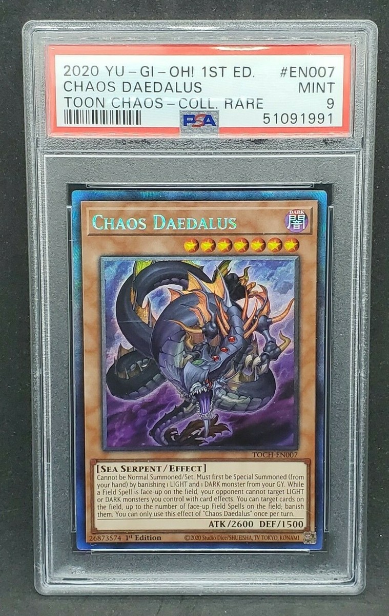 Yugioh PSA 9 MINT Chaos Daedalus TOCH-EN007 Collector's Rare 1st