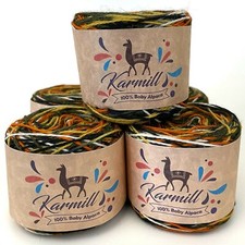 Alpaca Wool Skeins 100 Baby Alpaca Yarn Lot of 5 Sport Weight Fantasy Fall02