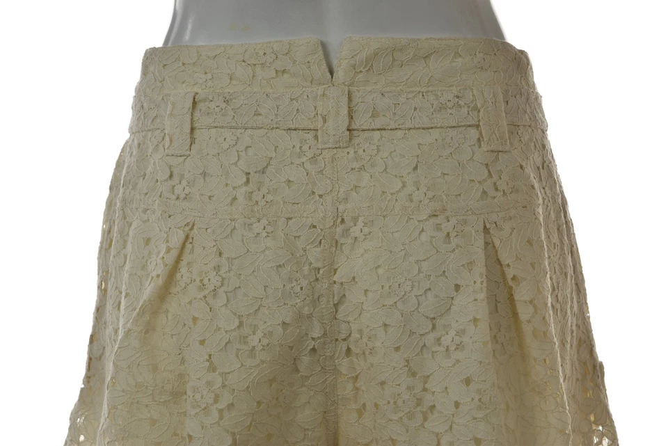 Pantalones Cortos Free People Mujer Talla 2 Marfil Floral Encaje Texturizado Algodón Informales Foto 3 de 4