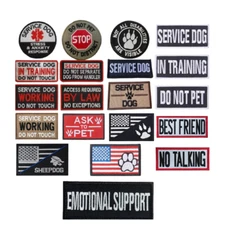 Service Dog in Training/Working/Stress & Anxiety Embroidered Hook & Loop Patch