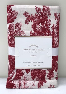 New Pottery Barn Matine Toile Standard Sham Red Ebay