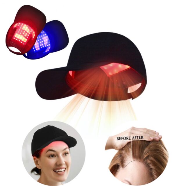 Hair Loss LED Red and Blue Near Infrared Light Therapy Cap Hat for Hair Regrowth
