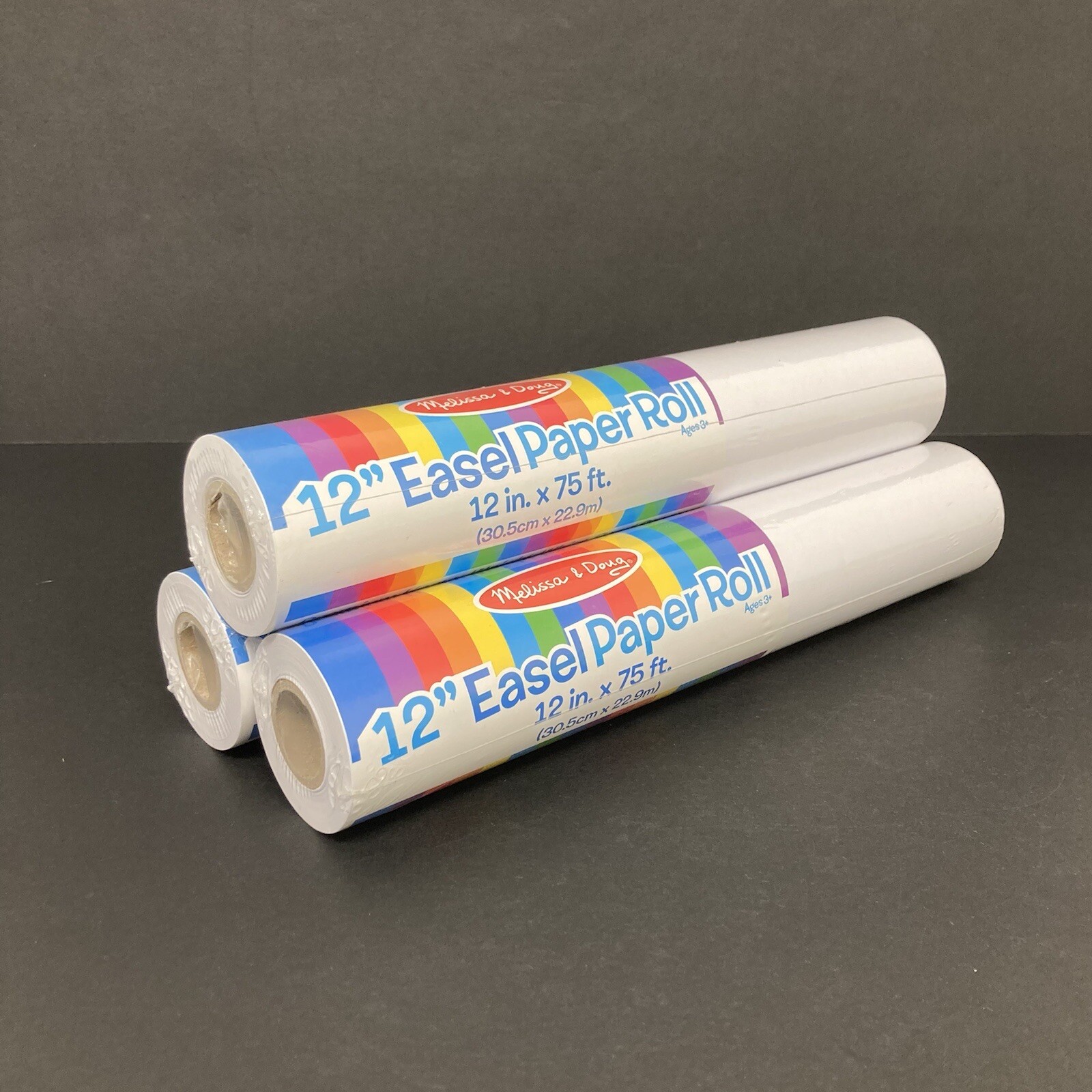 Melissa & Doug Easel Paper Roll 12in x 75Ft Arts & Crafts School Refill x3