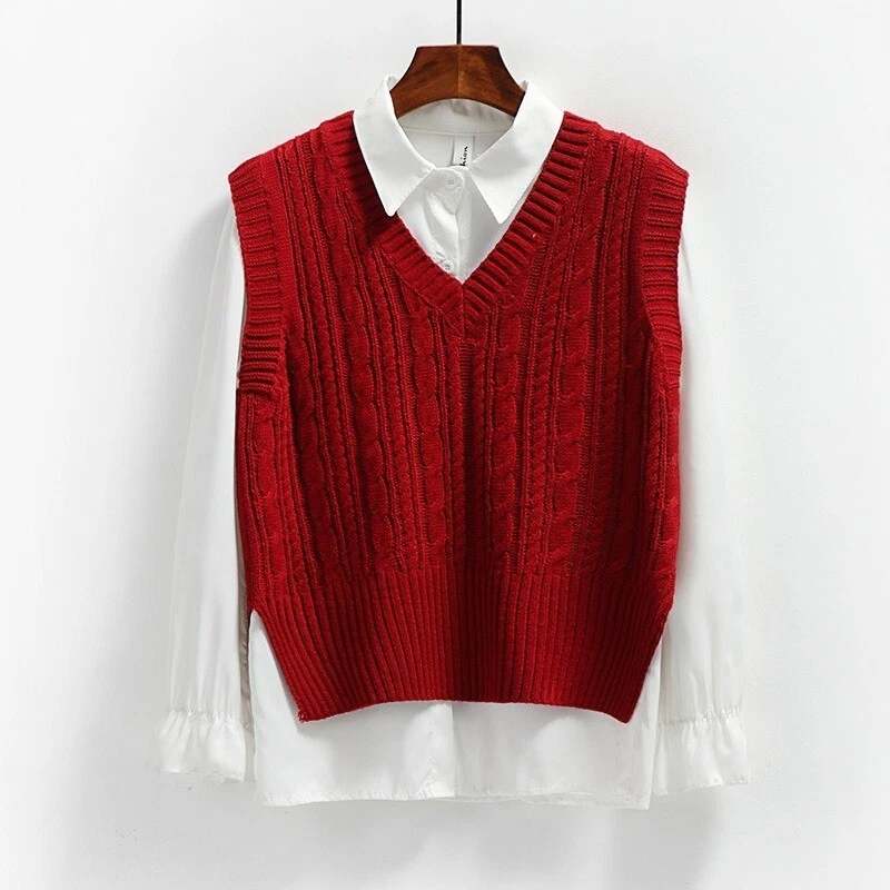 Ladies sleeveless jumper clearance